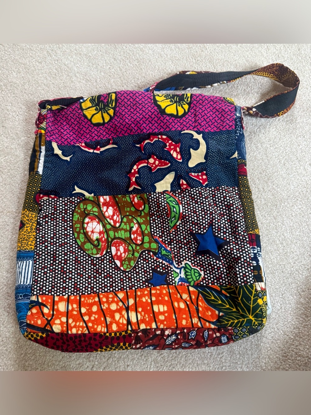 BOHO Patchwork Crossbody Messenger Bag - Picture 2 of 6